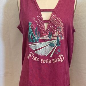 Double D Ranch Magenta Top Size Large
